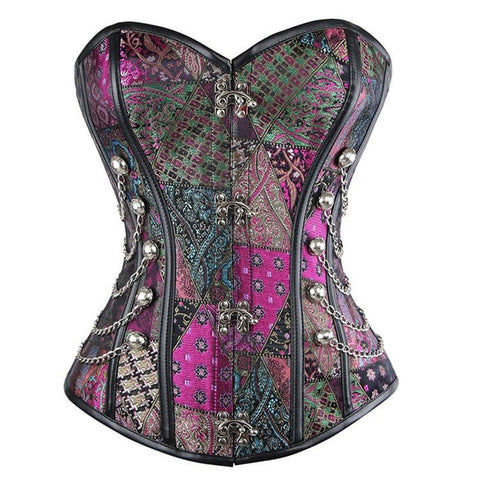 European Gothic Colorful Bustier Corset Steampunk Waist - Cinching Top for Cosplay - Coscosmos