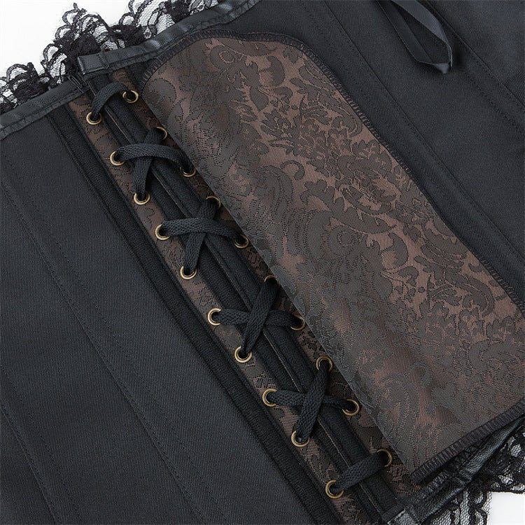 European Medieval Gothic Lace - Trimmed Women's Waist - Cinching Corset for Cosplay - Coscosmos