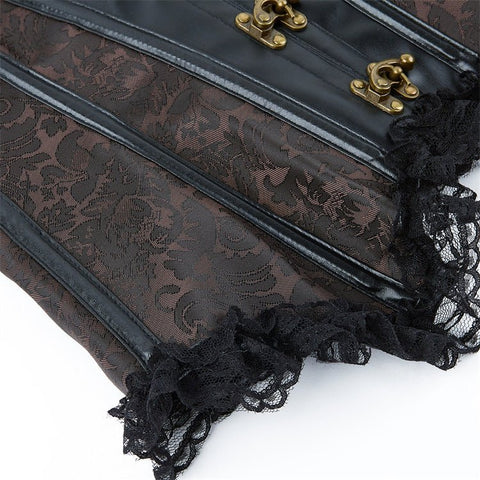 European Medieval Gothic Lace - Trimmed Women's Waist - Cinching Corset for Cosplay - Coscosmos