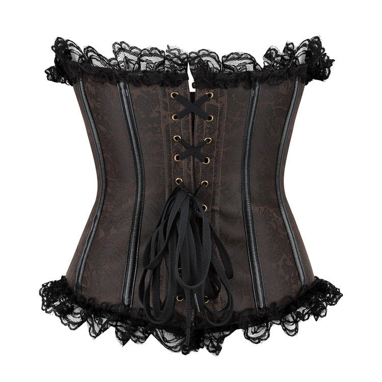 European Medieval Gothic Lace - Trimmed Women's Waist - Cinching Corset for Cosplay - Coscosmos