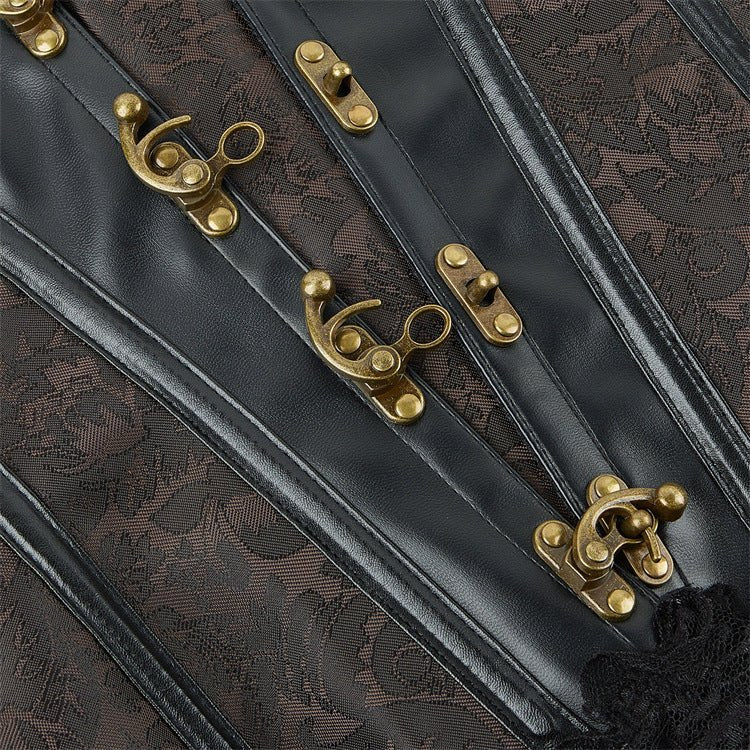European Medieval Gothic Lace - Trimmed Women's Waist - Cinching Corset for Cosplay - Coscosmos
