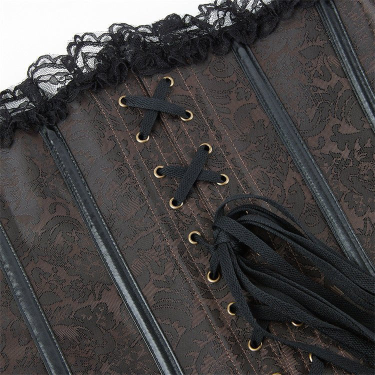 European Medieval Gothic Lace - Trimmed Women's Waist - Cinching Corset for Cosplay - Coscosmos