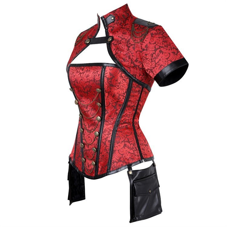 European Medieval Noblewoman Gothic Corset 4 - Piece Set - Noblewoman Corset Top - Coscosmos