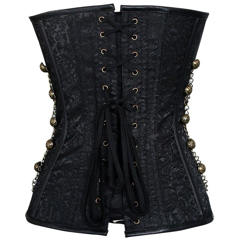 European Medieval Ornate Brocade Gothic Lock Corset - Elegant Gothic Revival Corset for Cosplay - Coscosmos