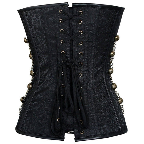 European Medieval Ornate Brocade Gothic Lock Corset - Elegant Gothic Revival Corset for Cosplay - Coscosmos