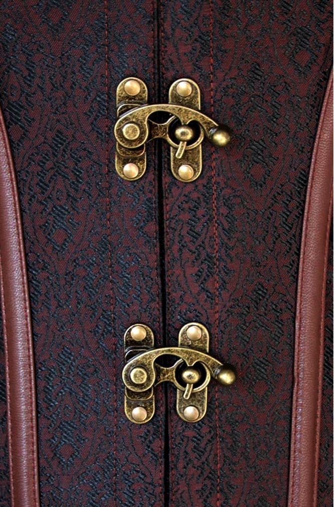European Medieval Ornate Brocade Gothic Lock Corset - Elegant Gothic Revival Corset for Cosplay - Coscosmos
