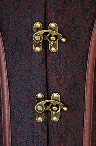 European Medieval Ornate Brocade Gothic Lock Corset - Elegant Gothic Revival Corset for Cosplay - Coscosmos