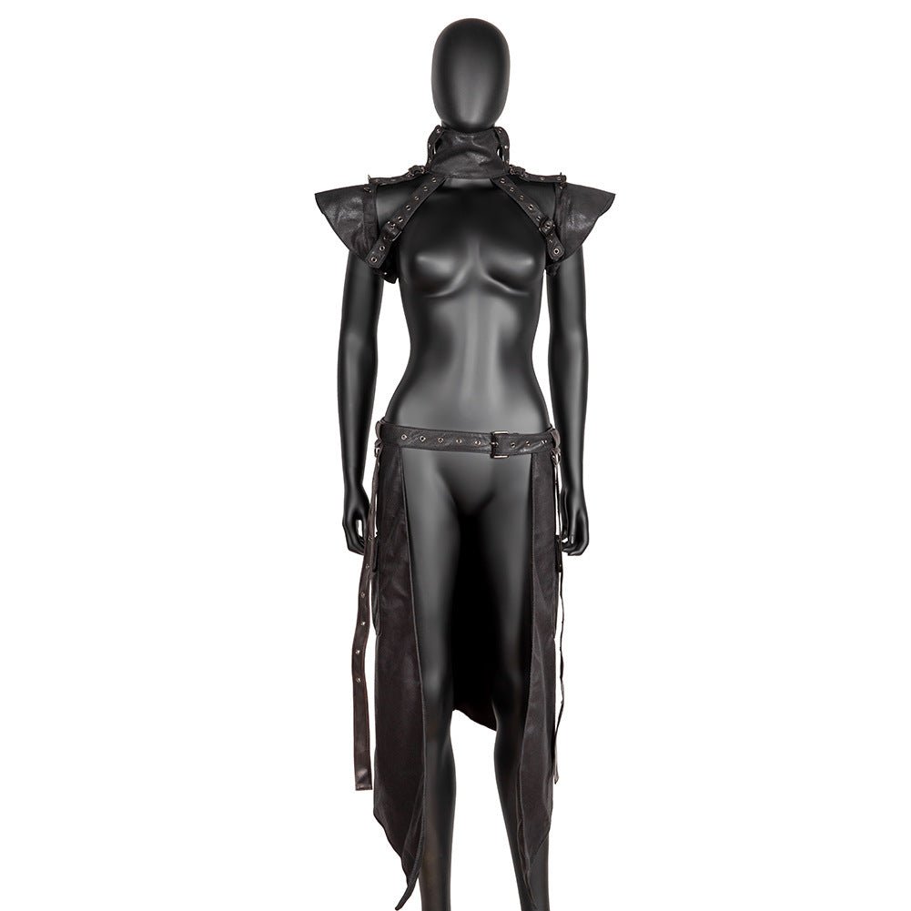 European Punk Armor Shoulder Vest Women's Halloween Cosplay Prop - Steampunk Shoulder Armor Vest - Coscosmos