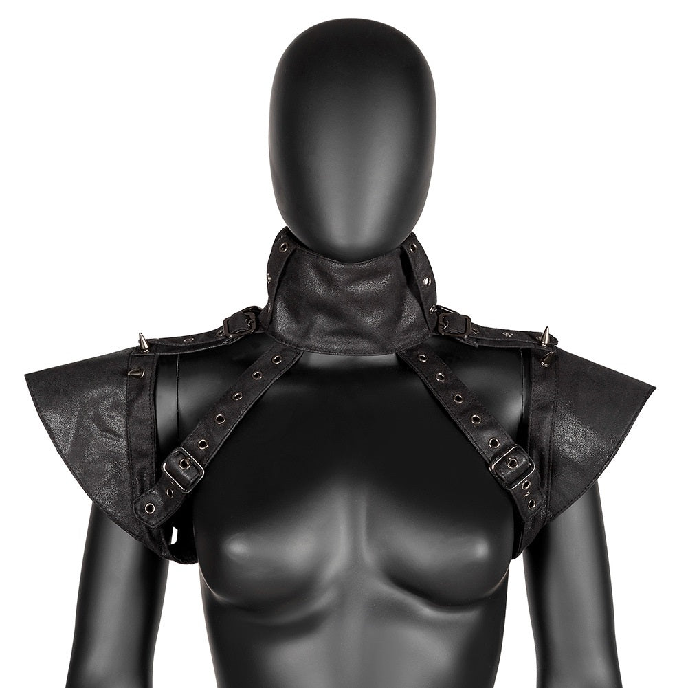 European Punk Armor Shoulder Vest Women's Halloween Cosplay Prop - Steampunk Shoulder Armor Vest - Coscosmos