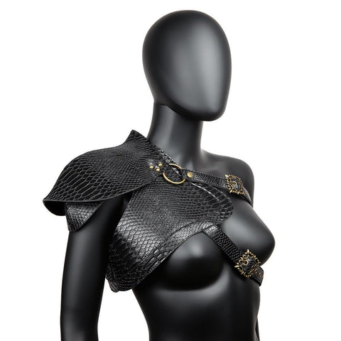 European Punk Armor Women's Shoulder Vest Halloween Cosplay Cape - Female Knight Costume - Coscosmos