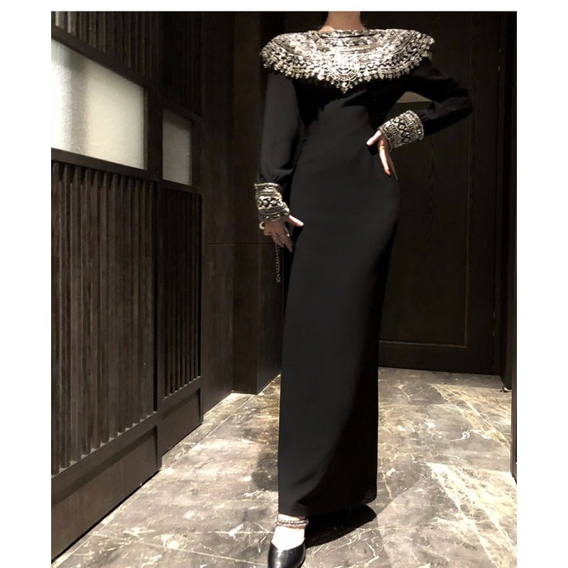 European Southeast Asia Wholesale 2025 Women's Ethnic Style Heavy Work Nail Drill Long Sleeve Dress Fashion Cosplay Costume - Coscosmos