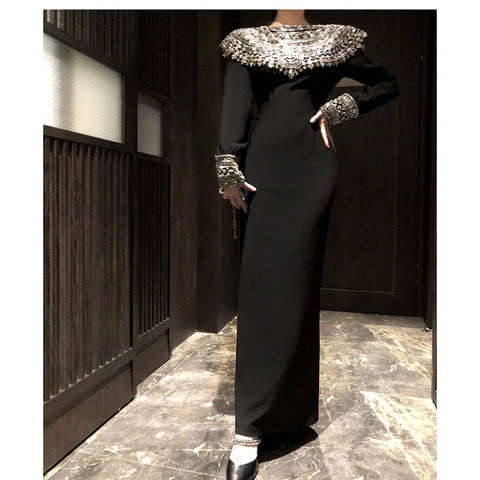 European Southeast Asia Wholesale 2025 Women's Ethnic Style Heavy Work Nail Drill Long Sleeve Dress Fashion Cosplay Costume - Coscosmos