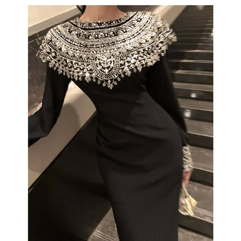 European Southeast Asia Wholesale 2025 Women's Ethnic Style Heavy Work Nail Drill Long Sleeve Dress Fashion Cosplay Costume - Coscosmos