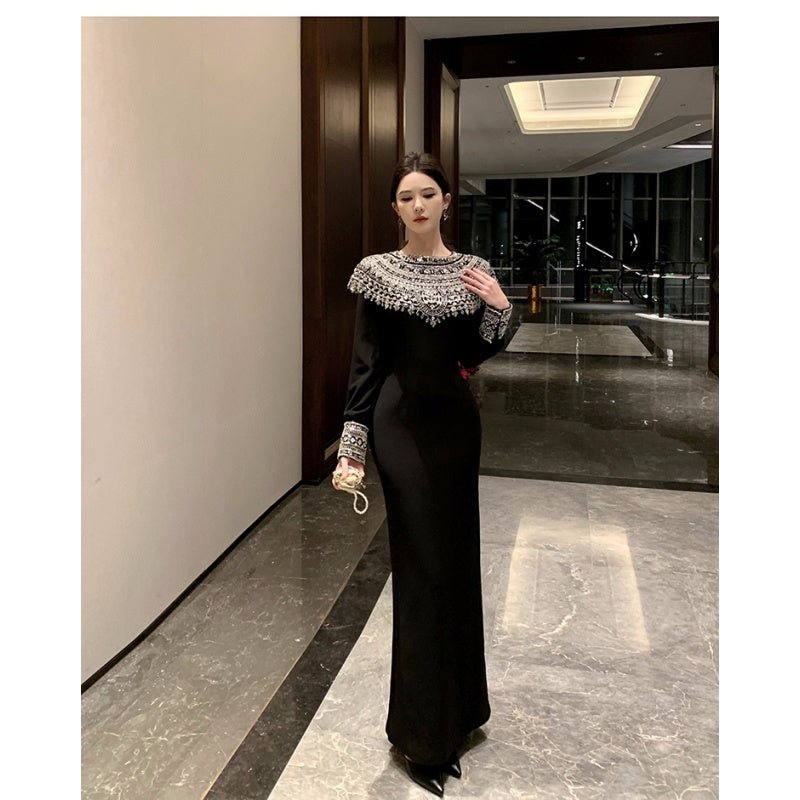 European Southeast Asia Wholesale 2025 Women's Ethnic Style Heavy Work Nail Drill Long Sleeve Dress Fashion Cosplay Costume - Coscosmos