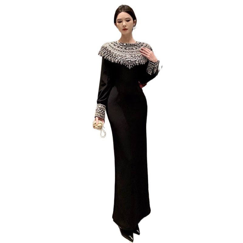 European Southeast Asia Wholesale 2025 Women's Ethnic Style Heavy Work Nail Drill Long Sleeve Dress Fashion Cosplay Costume - Coscosmos