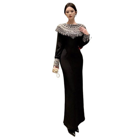 European Southeast Asia Wholesale 2025 Women's Ethnic Style Heavy Work Nail Drill Long Sleeve Dress Fashion Cosplay Costume - Coscosmos