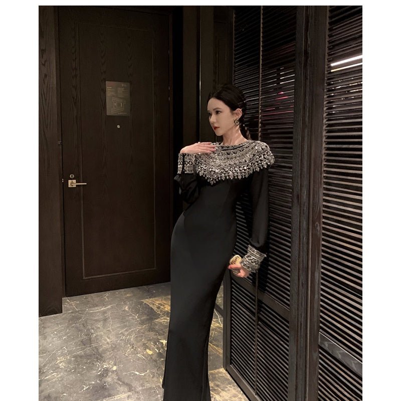 European Southeast Asia Wholesale 2025 Women's Ethnic Style Heavy Work Nail Drill Long Sleeve Dress Fashion Cosplay Costume - Coscosmos