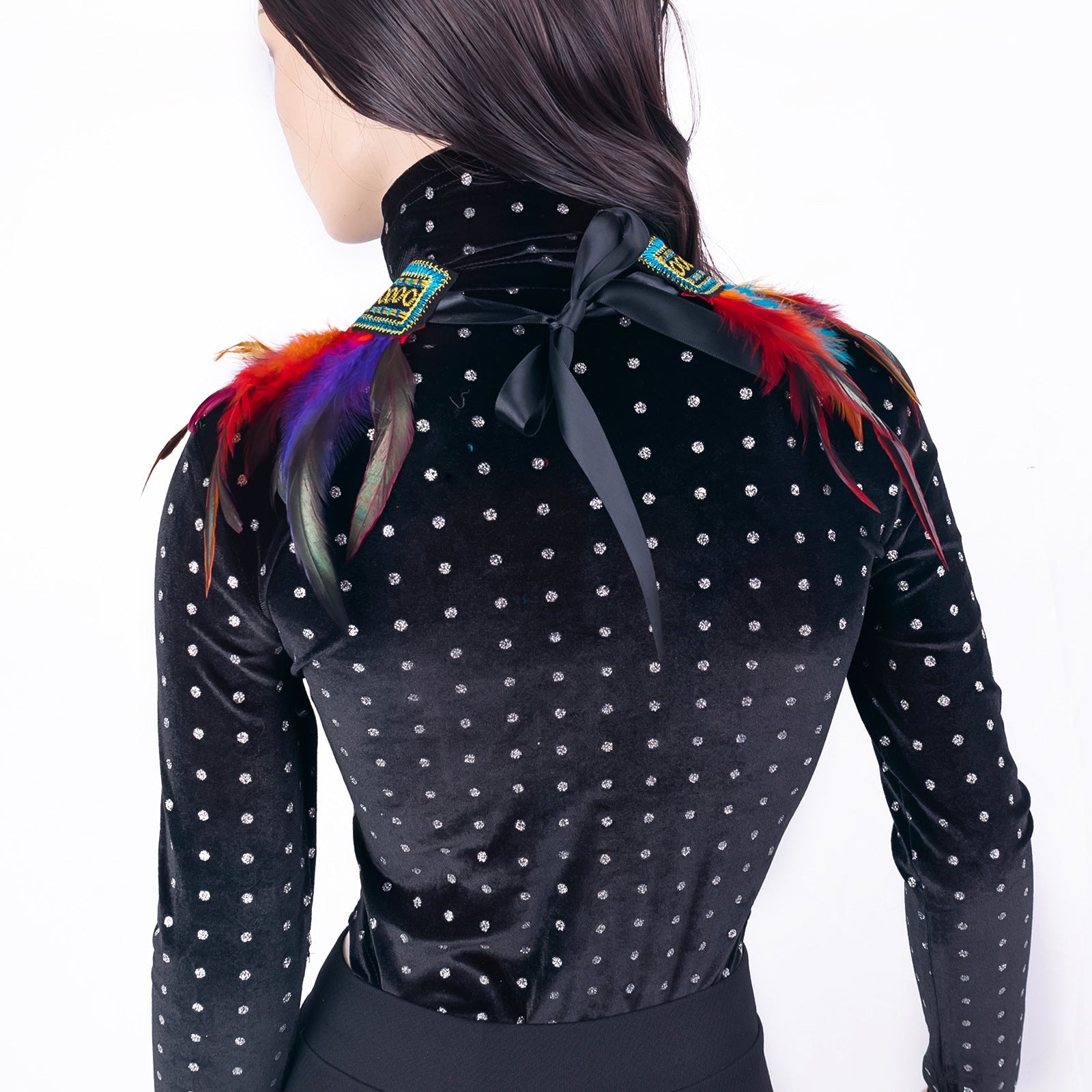 European/American Lace Feather Exaggerated Collar Cape Halloween Costume - Exaggerated Lace Feather Collar - Coscosmos