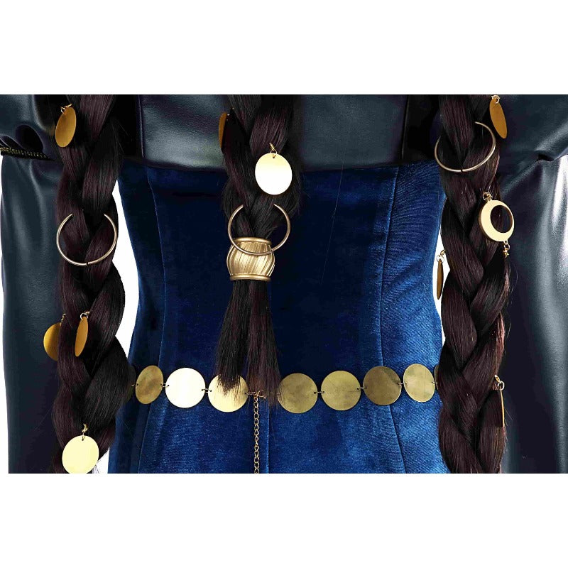 Baldur's Gate Mizora Cosplay Costume Dress with Belt and Leg Covers for Halloween