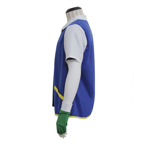 Ash Ketchum Pokemon Blue and White Jacket - Iconic Anime Cosplay Outfit