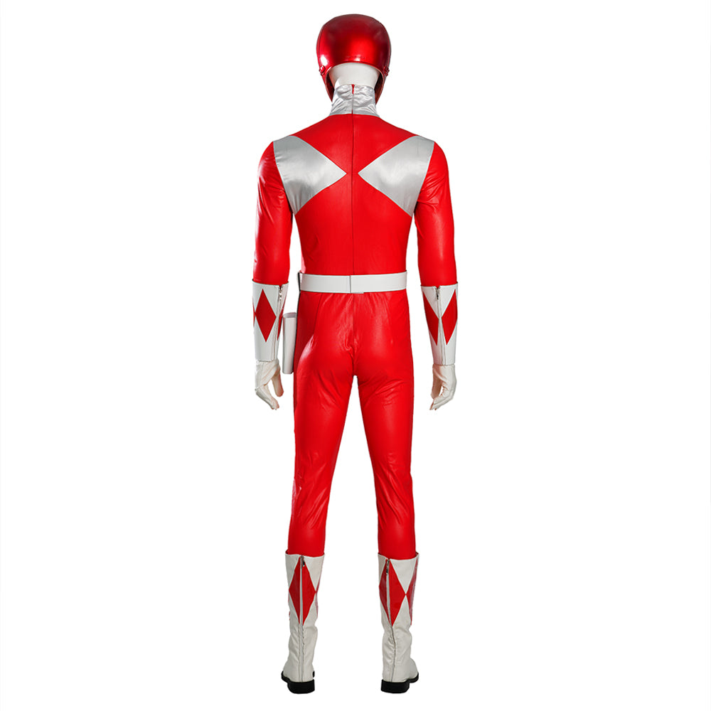 MMPR Red Ranger Suit Costume Cosplay Jumpsuit