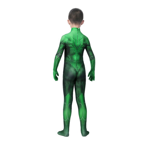 Children Hal Jordan Green Lantern Zentai Jumpsuit Cosplay Costume