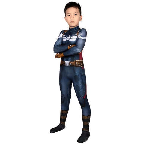 Kids Captain America Winter Soldier Edition 3D Printed Cosplay Costume For Halloween