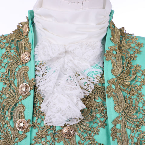 18th Century Rococo Men’s Court Dress - Green Retro Colonial Suit | Coscomos Medieval Series