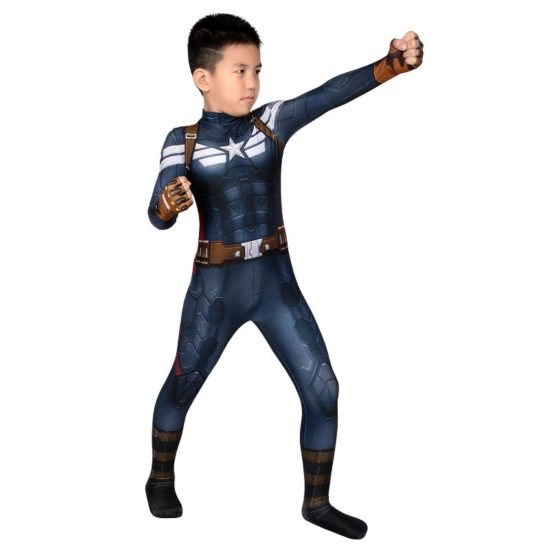 Kids Captain America Suits Winter Soldier Edition 3D Printed Cosplay Costume For Halloween