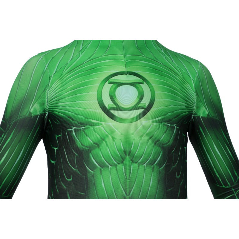 Children Hal Jordan Green Lantern Zentai Jumpsuit Cosplay Costume