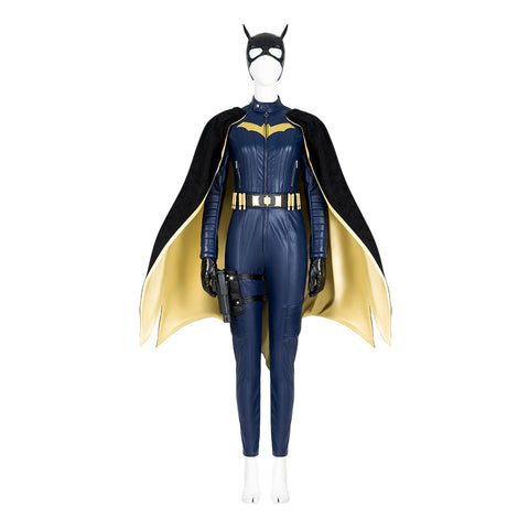 2022 Batgirl Cosplay Costume - Barbara Gordon Superhero Blue Jumpsuit Battle Suit with Cape