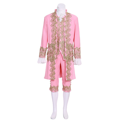 18th Century Men’s Colonial Rococo Suit - Pink Regency Court Outfit