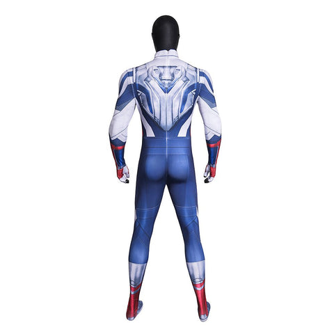 Falcon Captain America White Blue Suit - Movie Cosplay Costume - Coscosmos