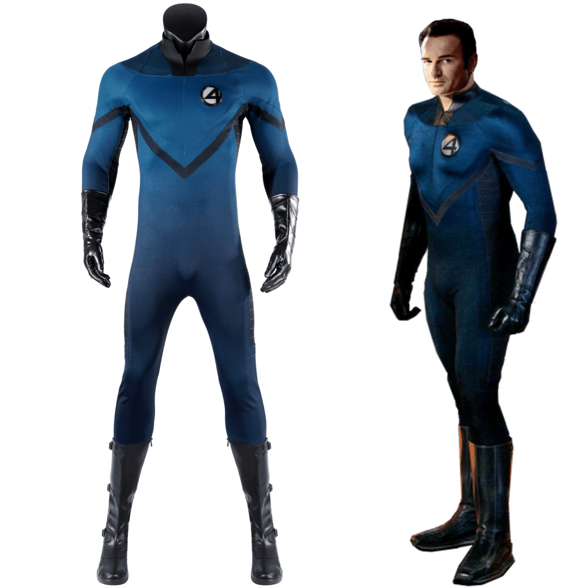 Fantastic Four Human Torch Full Costume Set - Official Johnny Storm Cosplay Suit with Flame Effects - Coscosmos