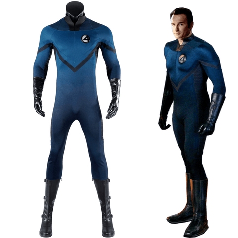Fantastic Four Human Torch Full Costume Set - Official Johnny Storm Cosplay Suit with Flame Effects - Coscosmos