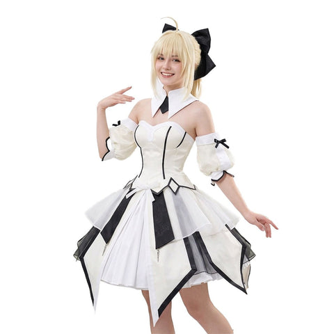 Fate/Grand Order Altria Pendragon (Saber Lily) Cosplay Costume, 1st & 2nd Ascension Outfit - Coscosmos