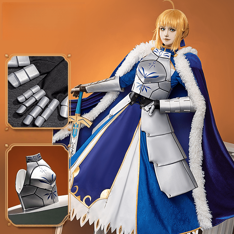 Fate/stay night Altria Pendragon Saber Cosplay Costume Full Set for Women FGO Outfit - Coscosmos
