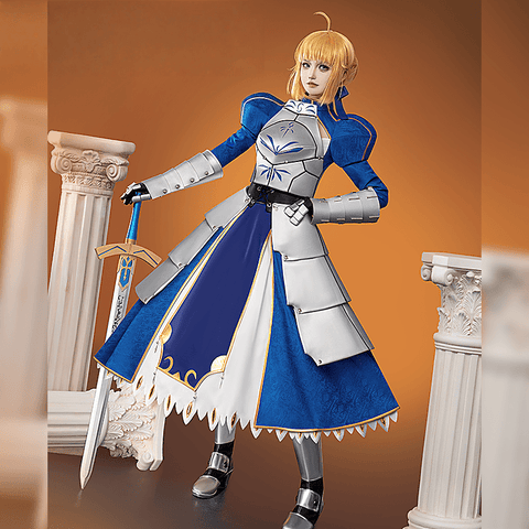 Fate/stay night Altria Pendragon Saber Cosplay Costume Full Set for Women FGO Outfit - Coscosmos