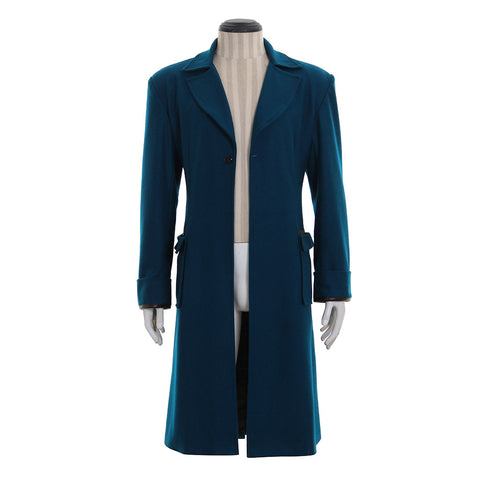 Fantastic Beasts Newt Scamander Blue Coat – Vintage Wizarding World Cosplay Costume