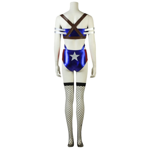 Captain America Sexy Girl Superhero Cosplay Costume for Women Halloween Party