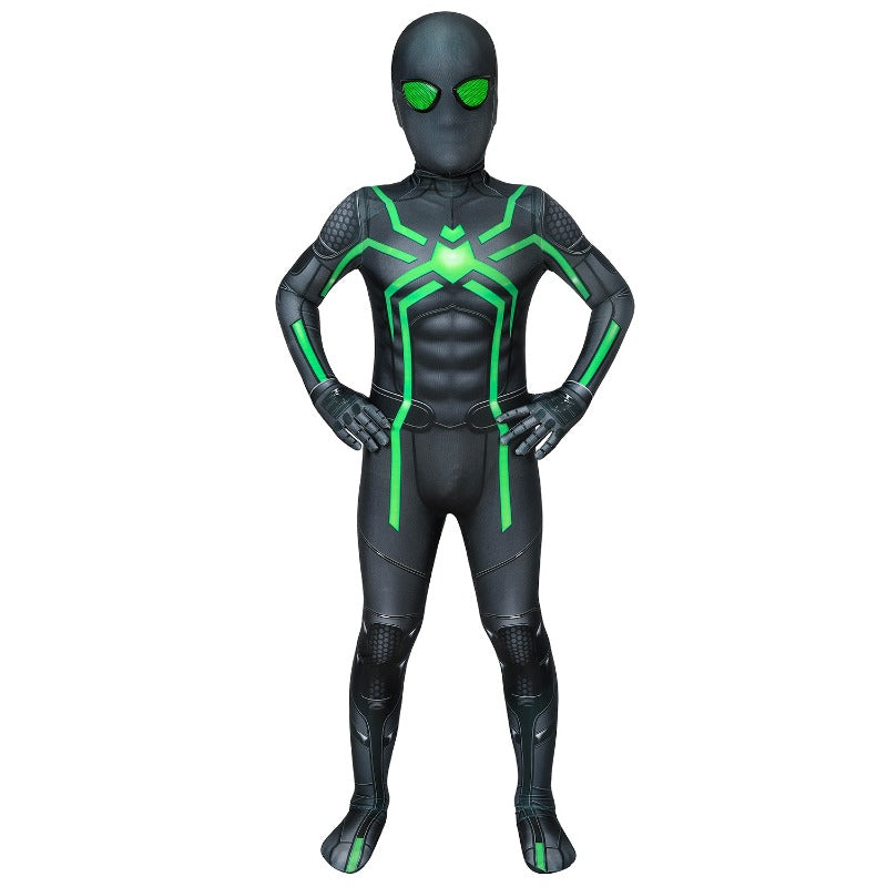 Kids Spider-Man Big Time Suit Printed Cosplay Stealth Halloween Costume for Children