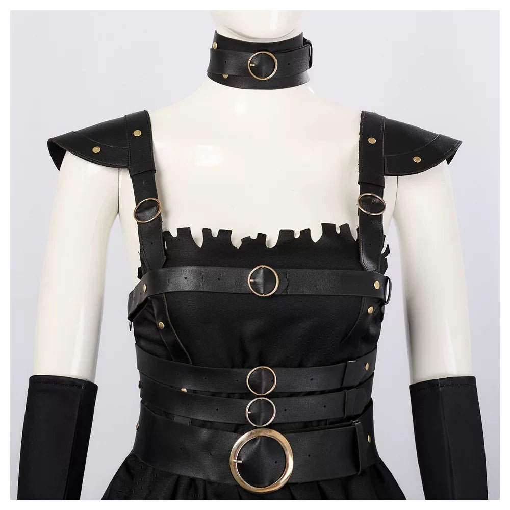 Female Miss Scissorhands Cosplay Outfit with Black Mini Skirt & Stockings from Edward Scissorhands Movie - Coscosmos