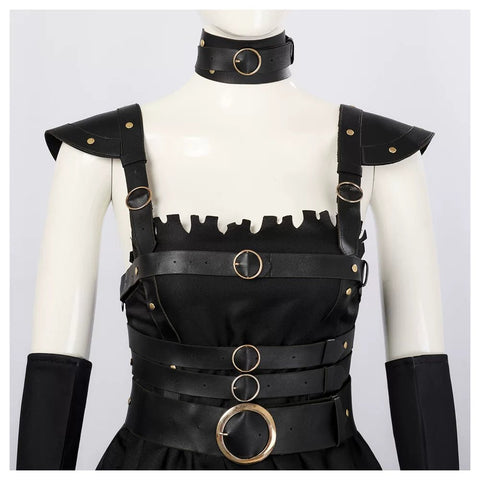 Female Miss Scissorhands Cosplay Outfit with Black Mini Skirt & Stockings from Edward Scissorhands Movie - Coscosmos