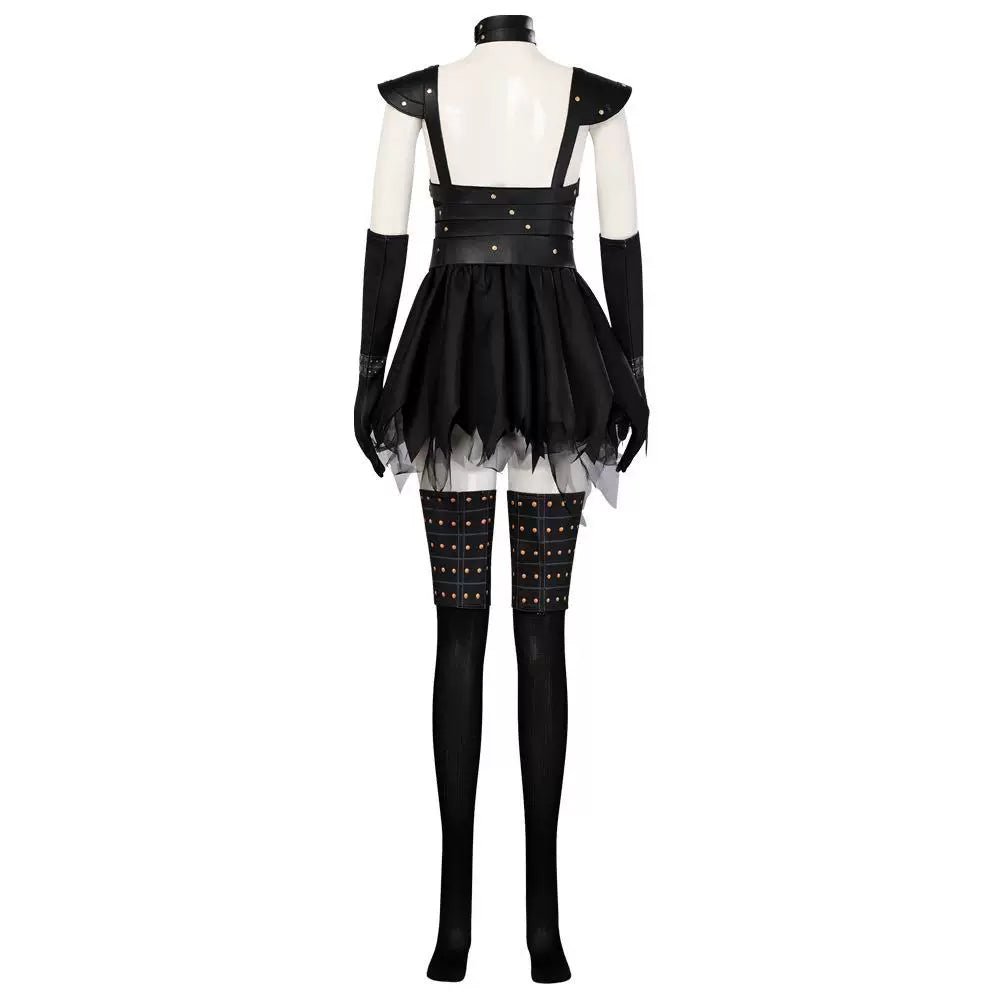 Female Miss Scissorhands Cosplay Outfit with Black Mini Skirt & Stockings from Edward Scissorhands Movie - Coscosmos