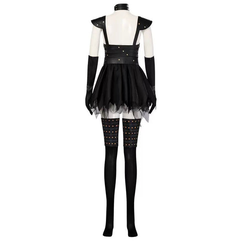 Female Miss Scissorhands Cosplay Outfit with Black Mini Skirt & Stockings from Edward Scissorhands Movie - Coscosmos