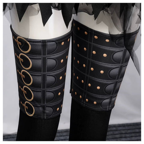 Female Miss Scissorhands Cosplay Outfit with Black Mini Skirt & Stockings from Edward Scissorhands Movie - Coscosmos