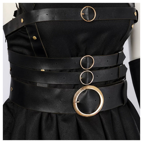 Female Miss Scissorhands Cosplay Outfit with Black Mini Skirt & Stockings from Edward Scissorhands Movie - Coscosmos