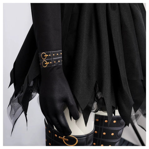 Female Miss Scissorhands Cosplay Outfit with Black Mini Skirt & Stockings from Edward Scissorhands Movie - Coscosmos