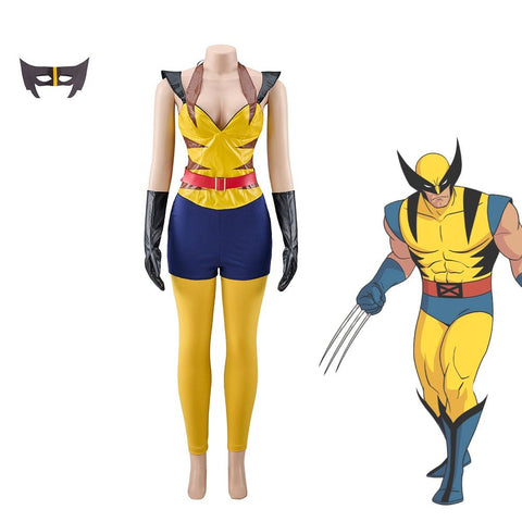 Female Wolverine Cosplay Sleeveless Jumpsuit, Marvel X - Men Superhero Costume for Women Halloween Party Outfit - Coscosmos