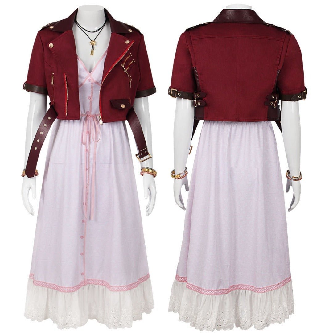 Final Fantasy VII Remake Aerith Gainsborough Cosplay Costume - High Quality Game Outfit - Coscosmos